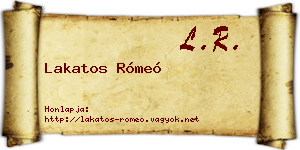 Lakatos Rómeó névjegykártya